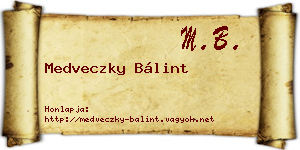 Medveczky Bálint névjegykártya