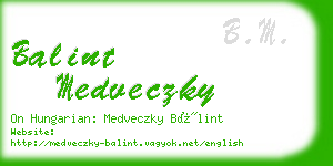 balint medveczky business card